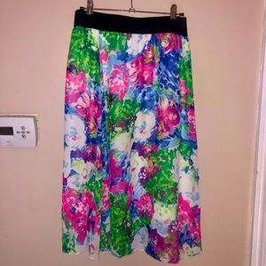 LuLaRoe Flower Chiffon Skirt